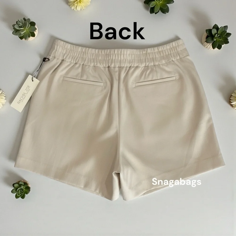 Rachel Zoe NWT  High Waist Cream Shorts Size 10 - Picture 3 of 5